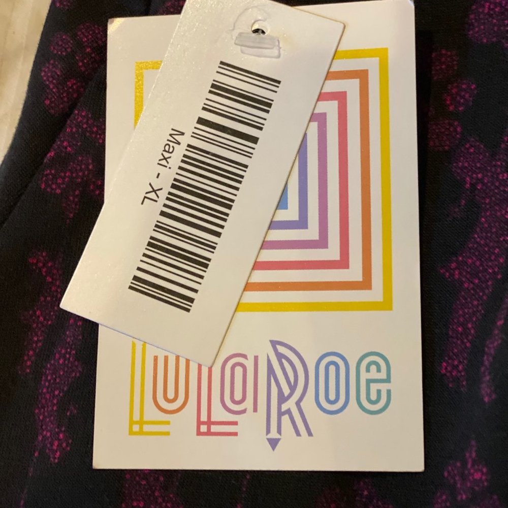 Luluroe Maxi Skirt Black & Purple XL